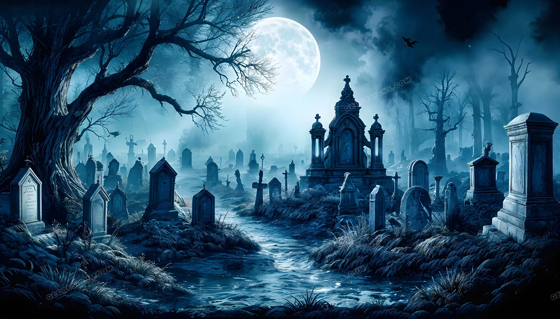 Image: Picture of a spooky graveyard