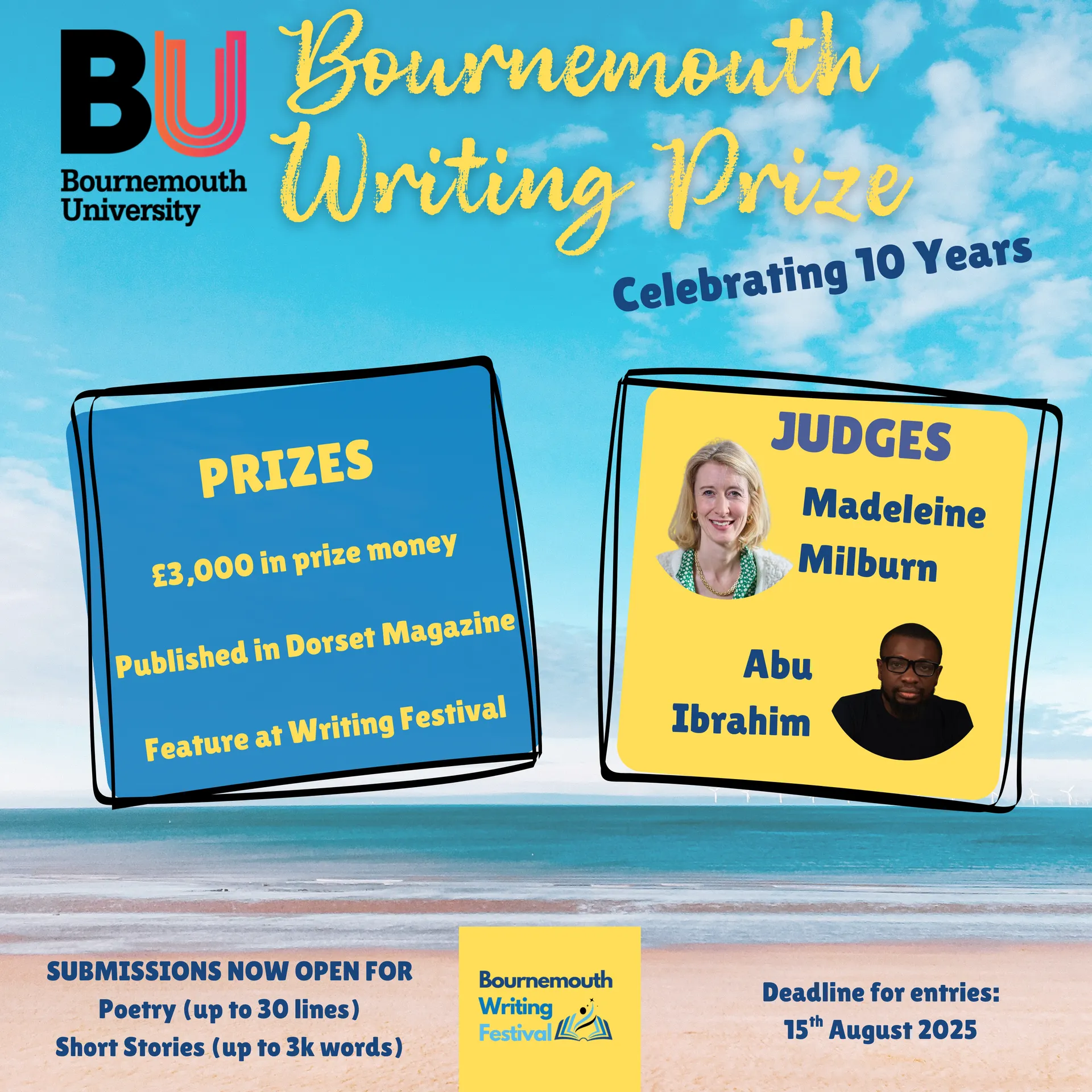 Image: Poster for Bournemouth Writing Prize competition
