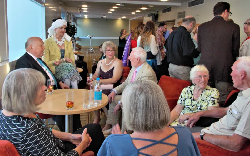 Image: Photograph of the drinks reception at NAWGFest 2017