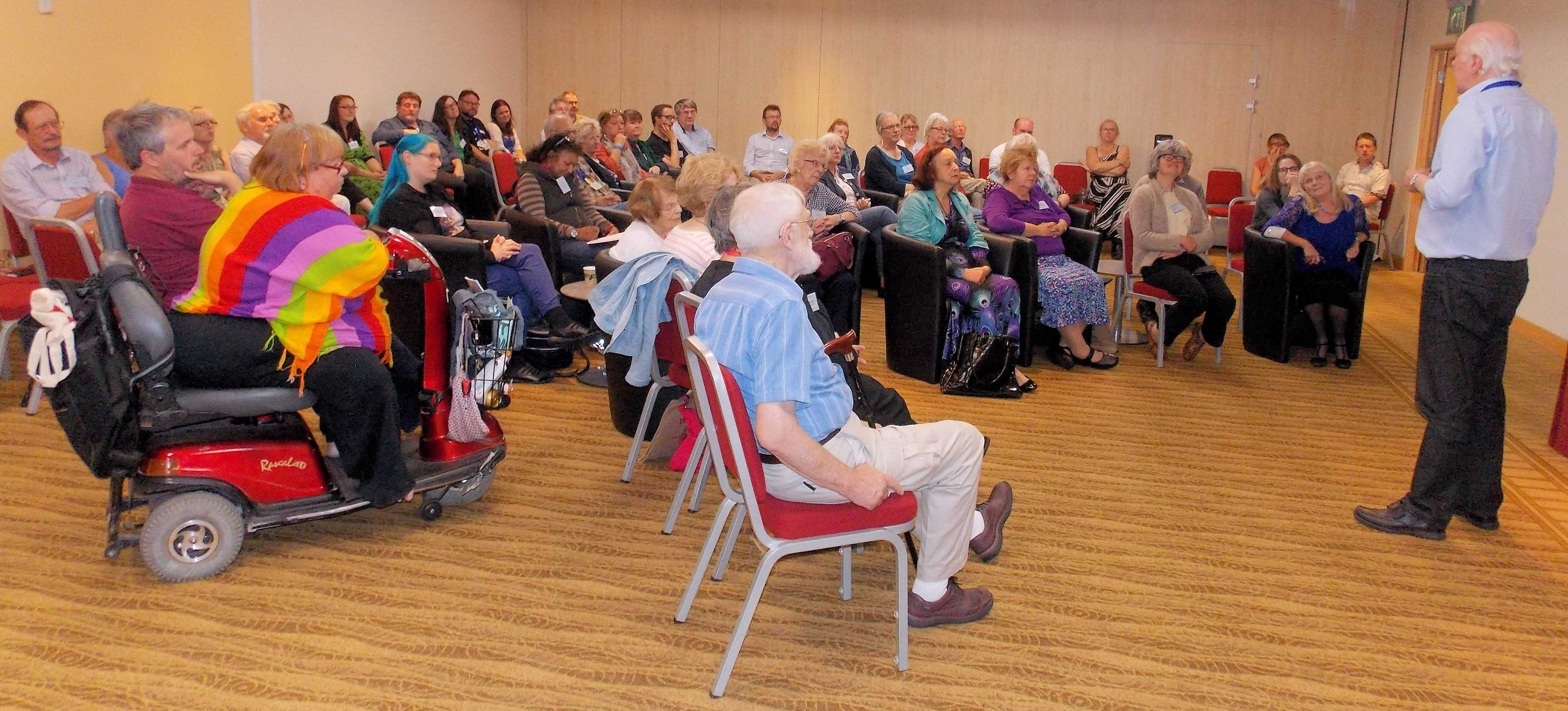 Image: Photograph of a talk by Steve Bowkett at NAWGFest 2016